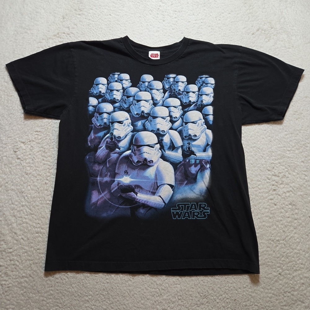 Star Wars Storm Trooper tshirt Black Large Graphic Lucasfilm Universal‎ Rare